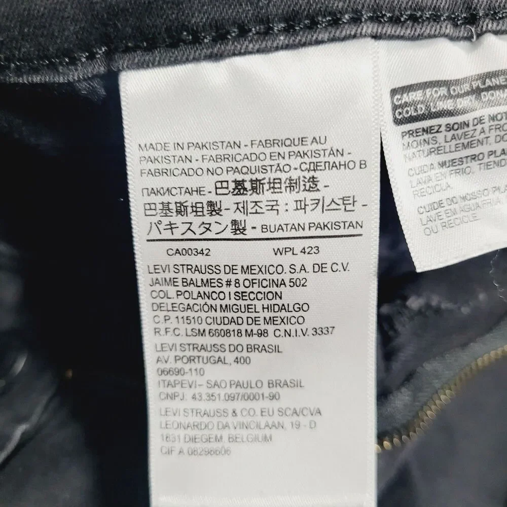 Levi's 711 Skinny Jeans Womens 16W Black Dark Wash Mid Rise Stretch Denim - Picture 7 of 16